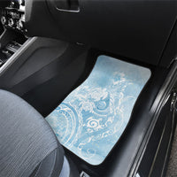 Aloha Hawaii Turtles Floral Car Mats Aqua Marbles Glaze