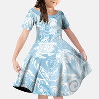 Aloha Hawaii Turtles Floral Family Matching Tank Maxi Dress and Hawaiian Shirt Aqua Marbles Glaze