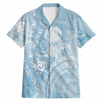 Aloha Hawaii Turtles Floral Hawaiian Shirt Aqua Marbles Glaze LT7 Aqua - Polynesian Pride