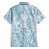 Aloha Hawaii Turtles Floral Hawaiian Shirt Aqua Marbles Glaze LT7 - Polynesian Pride