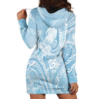 Aloha Hawaii Turtles Floral Hoodie Dress Aqua Marbles Glaze