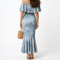 Aloha Hawaii Turtles Floral Mermaid Dress Aqua Marbles Glaze LT7 - Polynesian Pride