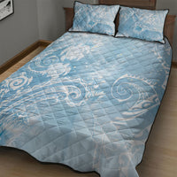 Aloha Hawaii Turtles Floral Quilt Bed Set Aqua Marbles Glaze