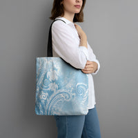 Aloha Hawaii Turtles Floral Tote Bag Aqua Marbles Glaze