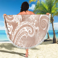 Aloha Hawaii Turtles Floral Beach Blanket Taupe Marbles Glaze