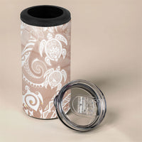 Aloha Hawaii Turtles Floral 4 in 1 Can Cooler Tumbler Taupe Marbles Glaze