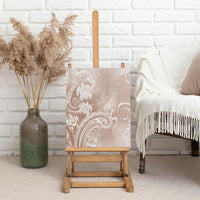 Aloha Hawaii Turtles Floral Canvas Wall Art Taupe Marbles Glaze