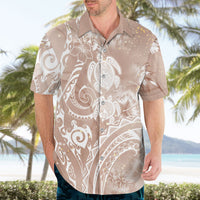 Aloha Hawaii Turtles Floral Hawaiian Shirt Taupe Marbles Glaze LT7 - Polynesian Pride