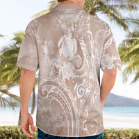 Aloha Hawaii Turtles Floral Hawaiian Shirt Taupe Marbles Glaze LT7 - Polynesian Pride