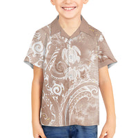 Aloha Hawaii Turtles Floral Hawaiian Shirt Taupe Marbles Glaze LT7 - Polynesian Pride
