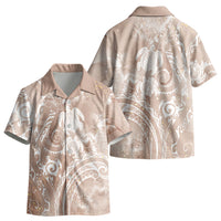Aloha Hawaii Turtles Floral Kid Hawaiian Shirt Taupe Marbles Glaze LT7 - Polynesian Pride