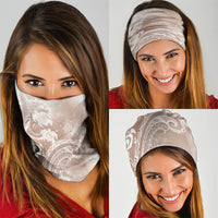 Aloha Hawaii Turtles Floral Neck Gaiter Taupe Marbles Glaze