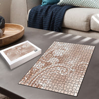 Aloha Hawaii Turtles Floral Puzzle Taupe Marbles Glaze