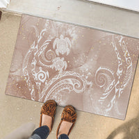 Aloha Hawaii Turtles Floral Rubber Doormat Taupe Marbles Glaze
