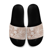 Aloha Hawaii Turtles Floral Slide Sandals Taupe Marbles Glaze