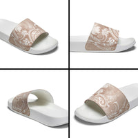Aloha Hawaii Turtles Floral Slide Sandals Taupe Marbles Glaze
