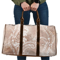 Aloha Hawaii Turtles Floral Travel Bag Taupe Marbles Glaze