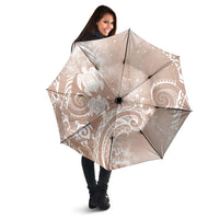 Aloha Hawaii Turtles Floral Umbrella Taupe Marbles Glaze