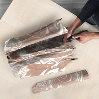 Aloha Hawaii Turtles Floral Umbrella Taupe Marbles Glaze