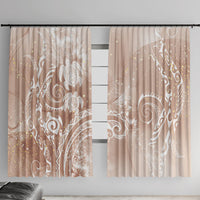 Aloha Hawaii Turtles Floral Window Curtain Taupe Marbles Glaze