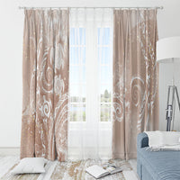 Aloha Hawaii Turtles Floral Window Curtain Taupe Marbles Glaze
