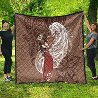 Tahiti Islands Polynesian Plumeria Quilt Tahitian Vahine 'Ote'a - Beige LT7 - Polynesian Pride
