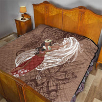 Tahiti Islands Polynesian Plumeria Quilt Tahitian Vahine 'Ote'a - Beige LT7 - Polynesian Pride