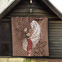 Tahiti Islands Polynesian Plumeria Quilt Tahitian Vahine 'Ote'a - Beige LT7 - Polynesian Pride