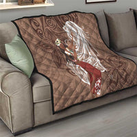 Tahiti Islands Polynesian Plumeria Quilt Tahitian Vahine 'Ote'a - Beige LT7 - Polynesian Pride