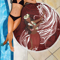 Tahiti Islands Polynesian Plumeria Beach Blanket Tahitian Vahine 'Ote'a - Scarlet