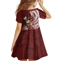 Tahiti Islands Polynesian Plumeria Family Matching Puletasi and Hawaiian Shirt Tahitian Vahine 'Ote'a - Scarlet