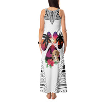 Polynesian Tank Maxi Dress Dog Lover With Beagle - Sunset At The Beach White Ver LT7 - Polynesian Pride