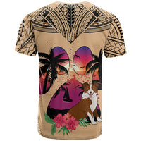 Polynesian T Shirt Dog Lover With Border Collie - Sunset At The Beach LT7 - Polynesian Pride