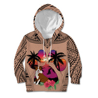 Polynesian Kid Hoodie Dog Lover With Border Collie - Sunset At The Beach Brown Ver LT7 Hoodie Brown - Polynesian Pride