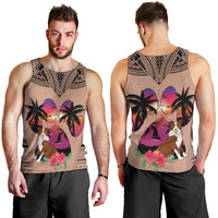 Polynesian Men Tank Top Dog Lover With Border Collie - Sunset At The Beach Brown Ver LT7 - Polynesian Pride