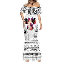 Polynesian Mermaid Dress Dog Lover With Shiba Inu - Sunset At The Beach White Ver LT7 - Polynesian Pride