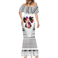 Polynesian Mermaid Dress Dog Lover With Shiba Inu - Sunset At The Beach White Ver LT7 - Polynesian Pride