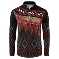 Aotearoa Maori Ngapuhi Iwi Button Sweatshirt Korowai Tukutuku Kaokao Motifs