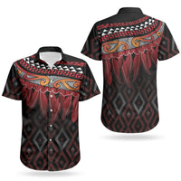 Aotearoa Maori Ngapuhi Iwi Couples Matching Off Shoulder Maxi Dress and Hawaiian Shirt Korowai Tukutuku Kaokao Motifs