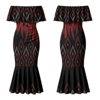 Aotearoa Maori Ngapuhi Iwi Family Matching Mermaid Dress and Hawaiian Shirt Korowai Tukutuku Kaokao Motifs