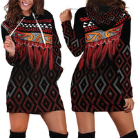 Aotearoa Maori Ngapuhi Iwi Hoodie Dress Korowai Tukutuku Kaokao Motifs