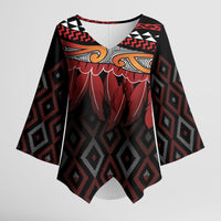 Aotearoa Maori Ngapuhi Iwi Kimono Sleeve Blouse Korowai Tukutuku Kaokao Motifs