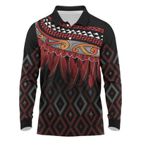 Aotearoa Maori Ngapuhi Iwi Long Sleeve Polo Shirt Korowai Tukutuku Kaokao Motifs