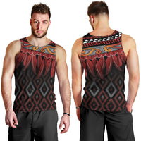 Aotearoa Maori Ngapuhi Iwi Men Tank Top Korowai Tukutuku Kaokao Motifs