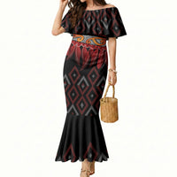 Aotearoa Maori Ngapuhi Iwi Mermaid Dress Korowai Tukutuku Kaokao Motifs