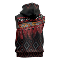 Aotearoa Maori Ngapuhi Iwi Sleeveless Zip Hoodie Korowai Tukutuku Kaokao Motifs
