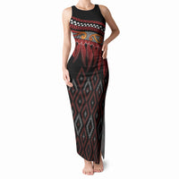 Aotearoa Maori Ngapuhi Iwi Tank Maxi Dress Korowai Tukutuku Kaokao Motifs