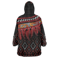 Aotearoa Maori Ngapuhi Iwi Wearable Blanket Hoodie Korowai Tukutuku Kaokao Motifs