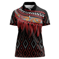 Aotearoa Maori Ngapuhi Iwi Women Polo Shirt Korowai Tukutuku Kaokao Motifs