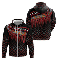 Aotearoa Maori Ngapuhi Iwi Zip Hoodie Korowai Tukutuku Kaokao Motifs